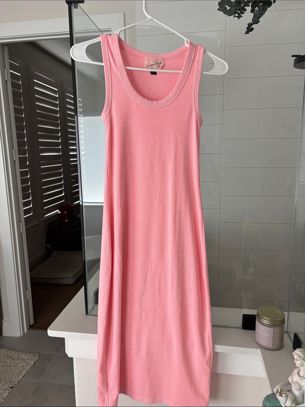 Sleeveless Pink Tank Dress - Casual Women's Midi Dress
